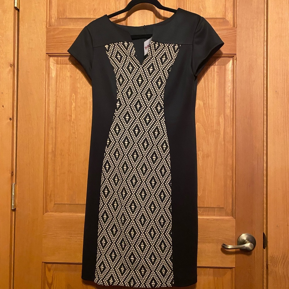 T.J.Maxx Black and Tan Sheath Dress for Work